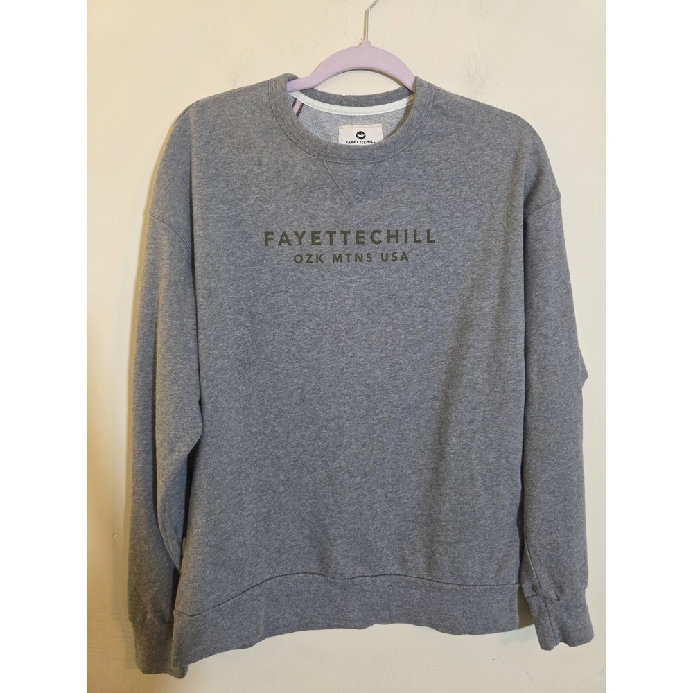 Fayettechill Women's Medium Grey Organic Cotton Crewneck Pullover Sweatshirt‎
